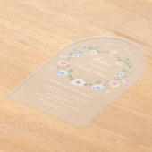 Elegant Floral Lijst doop Acryl Uitnodigingen (Laagn)