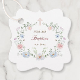 Elegant Floral Lijst doop Bedankjes Labels