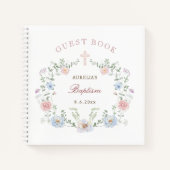 Elegant Floral Lijst doop gastenboek Notitieboek (Voorkant)