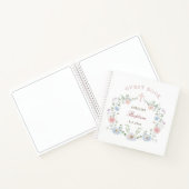 Elegant Floral Lijst doop gastenboek Notitieboek (Binnen)