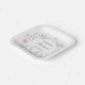 Elegant Floral Lijst doop Papieren Bordje (Gebogen)