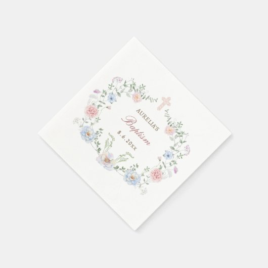 Elegant Floral Lijst doop Servet (Hoek)