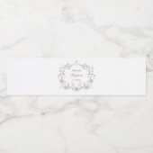 Elegant Floral Lijst doop Waterfles Etiket (Enkel label)