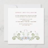 Elegant Floral Lijst doopplein Kaart (Achterkant)