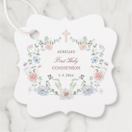 Elegant Floral Lijst Eerste Communie Bedankjes Labels