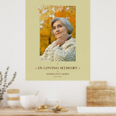 Elegant Floral Lijst & Elegant Photo Funeral Poster (Keuken)