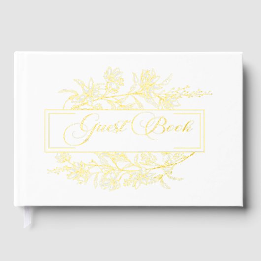 Elegant Floral Lijst Kalligrafie Script Gastenboek (Voorkant)