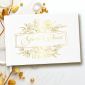 Elegant Floral Lijst Kalligrafie Script Gastenboek