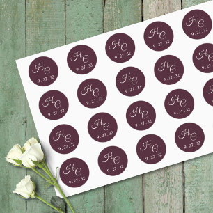 Elegant Floral Lijst Roze Blush Paars Peach White Ronde Sticker