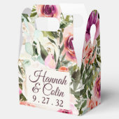 Elegant Floral Lijst Roze Blush Paarse Peach Names Bedankdoosjes (Geopend)