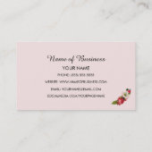 Elegant Floral  Lijst Roze rozen met naam Visitekaartje (Achterkant)