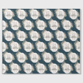 Elegant Floral Lijst Vrijgezellenfeest Navy Blue Cadeaupapier (Vlak)