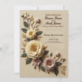 Elegant Floral Lijst Wedding Invitation Kaart (Voorkant)