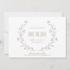 Elegant floral lila rustige bruiloft, behalve de d save the date