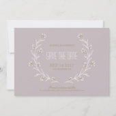 Elegant floral lila rustige bruiloft, behalve de d save the date (Voorkant)