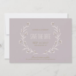 Elegant floral lila rustige bruiloft, behalve de d save the date