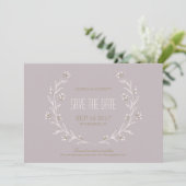 Elegant floral lila rustige bruiloft, behalve de d save the date (Staand voorkant)