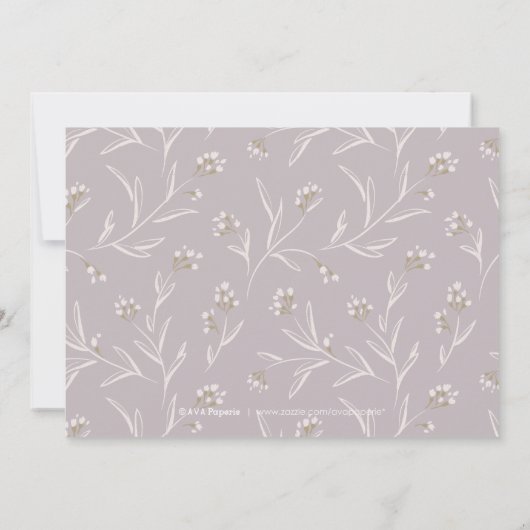 Elegant floral lila rustige bruiloft, behalve de d save the date (Achterkant)