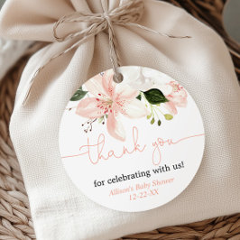 Elegant floral lilies blush Bedankt voor de labels