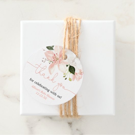 Elegant floral lilies blush Bedankt voor de labels (In situ)