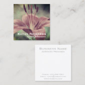 Elegant Floral Lily Event Planner Vierkante Visitekaartje (Voorkant / Achterkant)