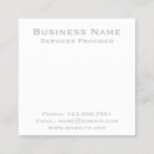 Elegant Floral Lily Event Planner Vierkante Visitekaartje (Achterkant)