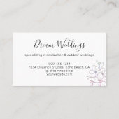 Elegant Floral Line Drawing Wedding Planner Visitekaartje (Achterkant)