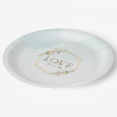 Elegant Floral Love Greenery Gold Hershey's Mini Papieren Bordje (Gekanteld)