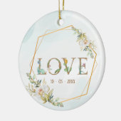 Elegant Floral Love Greenery Gold Keramisch Ornament (Links)