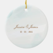 Elegant Floral Love Greenery Gold Keramisch Ornament (Achterkant)