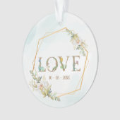 Elegant Floral Love Greenery Gold Ornament (voorkant)