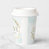 Elegant Floral Love Greenery Gold Papieren Bekers (Rechts)