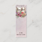 Elegant Floral Love Story Wedding for Bladwijzer Mini Visitekaartje (Voorkant)