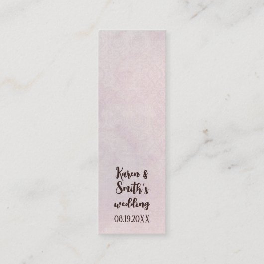 Elegant Floral Love Story Wedding for Bladwijzer Mini Visitekaartje (Achterkant)