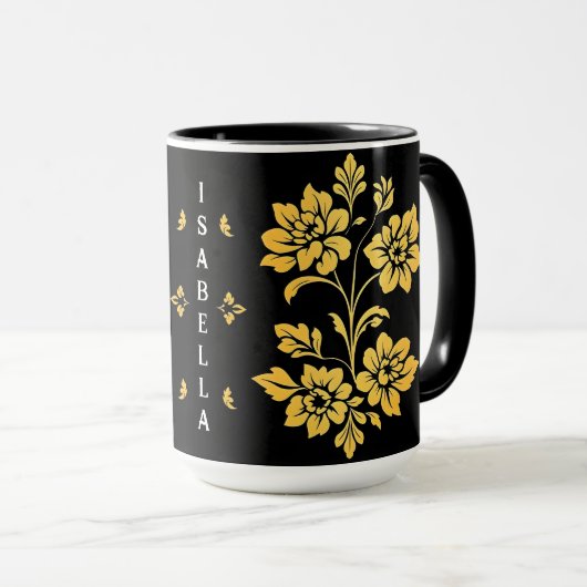 Elegant Floral Luxe Modern Collectie Mok (Voorkant rechts)