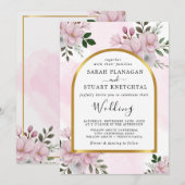 Elegant Floral Magnolia Arch Wedding Kaart (Voorkant / Achterkant)