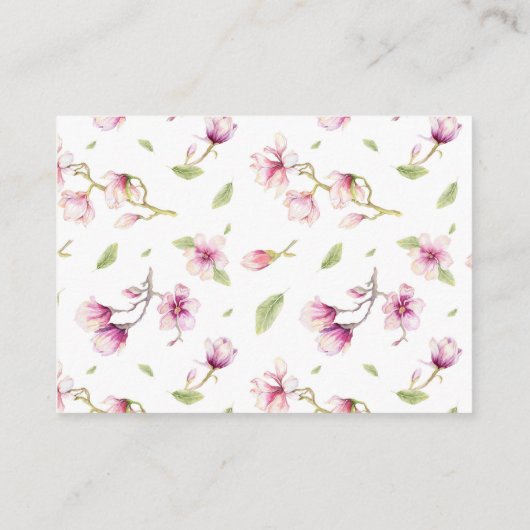 Elegant floral magnolia visitekaartje (Achterkant)