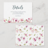 Elegant floral magnolia visitekaartje (Voorkant / Achterkant)