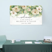 Elegant Floral Magnolia Waterverf Weddenschap Welk Spandoek (Beurs)