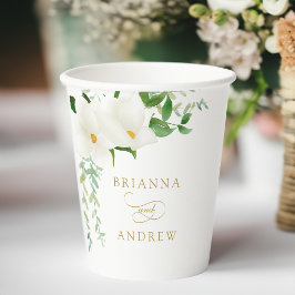 Elegant Floral Magnolia Wedding  Papieren Bekers