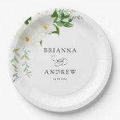 Elegant Floral Magnolia Wedding  Papieren Bordje (Voorkant)