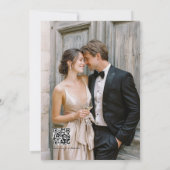 Elegant  Floral Magnolia Wedding Photo QR Code  Kaart (Achterkant)