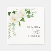 Elegant Floral Magnolia Wedding  Servet (Voorkant)