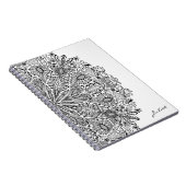 Elegant Floral Mandala Art Black and White Circle Notitieboek (Rechterzijde)