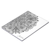Elegant Floral Mandala Art Black and White Circle Notitieboek (Linkerzijde)