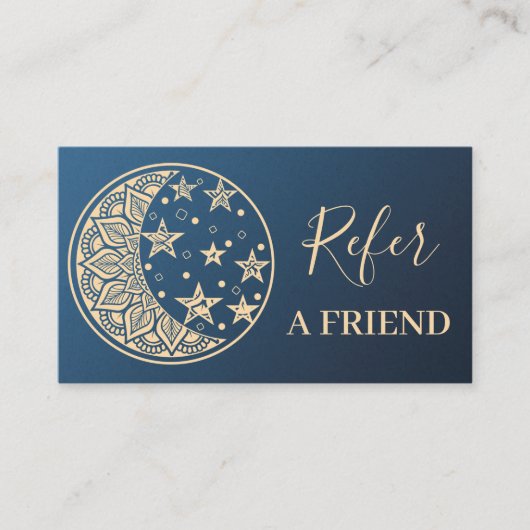 Elegant Floral Mandala Business Aanbevelingskaartje (Voorkant)