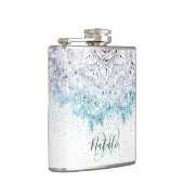 Elegant floral mandala en confetti afbeelding heupfles (Rechts)