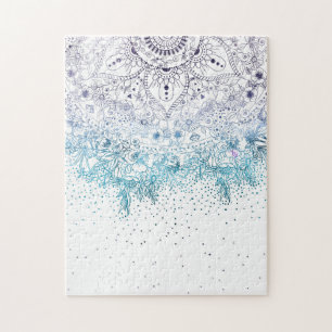 Elegant floral mandala en confetti afbeelding legpuzzel