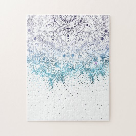 Elegant floral mandala en confetti afbeelding legpuzzel (Verticaal)