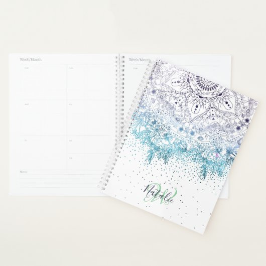 Elegant floral mandala en confetti afbeelding planner (Display)